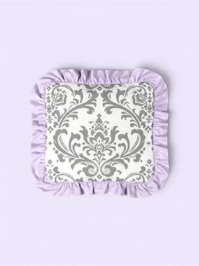 Carousel Designs Lilac and Gray Traditions Damask Decorative Pillow Square
